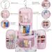 Women's Travel Hanging Toiletry Wash Bag Makeup Organizer - Pink Flower (Large) - Buy Online on GoSupps.com
