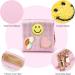 Preppy Patch Period Bag for Teen Girls | PU Leather Sanitary Napkin Storage Pouch with Zipper | Menstrual Cup & Tampon Organizer in Pink - Buy Online on GoSupps.com