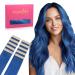 If -of -hearted tape extensions real hair blue 10pcs tape in extensions real hair 25g 35cm invisible hair extension real hair invisible smooth real hair extensions tape highlight for girls 35cm 25g 10pcs #blau
