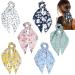 Funlovin 6pcs Scarf Scrunchies for Hair Ties Scarves Scrunchie Chiffon Floral Hair Ribbon Long Tail Fashion Ponytail Holder Scrunchy for Women