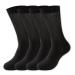 Diabetic Socks for Men&Women 4 Pairs Thin Bamboo Socks Loose Fit Non-Binding Top Diabetic Socks Improves Circulation and Helps with Edema-Black M Medium Black