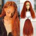 Lace Front Wigs for Black Women Curly Human Hair Wigs Orange Ginger 13x1 Frontal Wig Pre pluncked Glueless Bleached Knots 10A Brazilian Hair Wigs with Baby Hair 24 Inch T Part Curly Wig-#Ginger