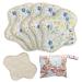 MQUPIN reusable (cream-colored) 5 pieces reusable cotton pads washable panty inserts washable ladies binding for menstruation leak-proof design suitable for all women