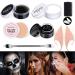 BOBISUKA Halloween Makeup Kit Black White Face Body Paint + Scar Wax + Fake Blood + Elf Ears + Vampire Teeth - Cosplay Face Paint Set - Buy Online on GoSupps.com