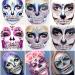 Sugar Skull Face Jewels Day of the Dead Face Jewels Rhinestone Skeleton Gem Face Decal Shrine Skeleton Face Gems for Halloween Face Decals 6-Pack