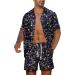 MANTORS Men's Floral Hawaiian Outfits 2-Piece Set - Short Sleeve Shirt and Shorts - X-Large - Buy Online on GoSupps.com