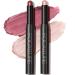 FOCALLURE 2 Pcs Shimmer Cream Eyeshadow Stick Brightener Eyeshadow Pencil Crayon Highlighter Eye Shadow Stick Sets with Crease-proof Formula Long Lasting Waterproof Eye Shadow Make Up Blossom
