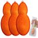 Bean Bottles Cleaner 3 Beans Cleaning Sponge Bottle Internal Cleaning Sponge Scrubber Cleaner Kids Bottle Cleaning Beans with 2 Aluminum Ceramic Balls Reuseable Bottle Cleaning Bean Sponge Orange