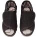 Men's Wide Extra-Wide Furry Memory Foam Diabetic Slipper with Adjustable Closures - Black - Size 13 - Buy Online on GoSupps.com