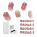 by Taptap London - Semi Cured Gel Nail Strips (Rose Quartz) Pink Purple Marble Gold Glitter Ombre Rose Quartz