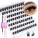 DIY Lash Extension Kit Lash Clusters Kit Wispy Cluster Lashes Like Eyelash Extensions 12-16MM Natural Look Lash Glue Strong Hold by ALICE E - Sexy