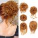 Fulang Hair 5/Pack hair part with rubber band large bun hair part wavy of course artificial hair hair tie women with hair updos hair extension messy bun hair parts (5 pieces/pack) 2735/30