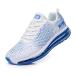Azooken running shoes men women sports shoes jogging shoes tennis shoes street running shoes leisure sneaker outdoor fitness gym traillauf shoes 36-47 42 EU white blue