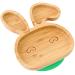 bamboo bamboo Baby and Toddler Suction Plate for Feeding and Weaning | Bamboo Bunny Plate with Secure Suction | Suction Plates for Babies from 6 Months (Bunny Green)