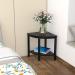 Waterproof Bamboo Corner Shower Stool Bench - Black with Storage Shelf | Ideal for Shaving Legs or Seating Inside Bathroom/ Shower - Buy Online on GoSupps.com