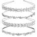 TecUnite 4 Pieces Rhinestones Wedding Headbands Crystal Flower Girl Leaves Crown Headband Tiara Women's Faux Pearl Rhinestones Headdress for Bride Bridesmaids Wedding Party (Style Set 1)