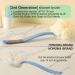 2nd Gen Shower Body Brush with Bristles & Loofah Back Scrubber - 16 Long Handle for Skin Exfoliation - Non-Slip Grip - Blue - Buy Online on GoSupps.com
