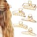 5 Pack Large Gold Hair Clips for Thick Hair Metal Cross Claw Clip Non-Slip Banana Hair Claw Clips Hair Catch Barrette French Design Hair Accessories for Women and Girls