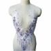 1 Set Yellow Blue Purple Lace Fabric Phoenix Tail Flower Patches Tassel Beads Rhinestone Embroidered Gown Appliques Sew Patch for DIY Wedding Evening Dress (Style 1(Purple))