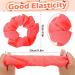 Buy Neon Hair Gum Scrunchies - 2-Piece Fluorescent Coral Silk Hair Ties for Women | Glitter Scrunchies & Scratch Ties - Buy Online on GoSupps.com
