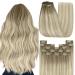 Youngsee clip in Extensions real hair blond ombre real hair extensions clip short 30 cm clip in extensions dark ashblond with platinum blonde clip in hair recovery real hair remy hair 80g #18/60a/60 30 cm (7Pcs) 1-clip-2- #18/60a/60