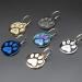 Custom Engraved Round Paw Print Cat Tags in Stainless Steel - Personalized ID with 4 Lines - Gold, Rose Gold, Blue, Black, Nebula Options - Buy Online on GoSupps.com