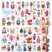 duahappy 118 Pcs Cute Cartoon Glitter Castle Kids Temporary Tattoos  Children's Waterproof Princess Temporary Tattoo Toys  Face Tattoo Stickers  Girls Boys Theme Party Birthday Gifts Supplies Decorations Castle Series