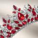 SWEETV 2-Pack Crystal Wedding Tiara Crown & Earrings Set - Red Princess Hair Accessories - Buy Online on GoSupps.com