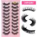 7D21 Russian Strip Lashes - 10 Pairs Reusable Natural Look Faux Mink Volume Wispy Fake Eyelashes - Buy Online on GoSupps.com