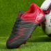LEOCI Soccer Shoes for Kids - Firm Ground Football Boots for Boys & Girls | Size 32 EU | Black & Red - Buy Online on GoSupps.com