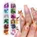 ACDOKUK 12 Colors Autumn Blatt Nail Art Glitter sequins sheet sequins Nail Art Glitter Thin Sequin Thin Decal for autumn autumn nail art decoration