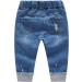 KIDSCOOL SPACE Baby Ripped Jeans | Elastic Waist Distressed Denim Pants | 6-12 Months Blue-2003 - Buy Online on GoSupps.com