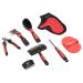 Amazon Basics 8-Piece Pet Brush & Grooming Set 8 in 1 Pet Grooming Set Red