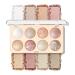 KYDA 8 Colors Baked Powder Palette Mulitiuse Baked Powder for Eyeshadow Highlighter Contour High Glossy Pigment Lightweight Soft Powder Buildable Blendable Natural Look Golden Luster #01 Golden Luster