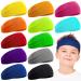 12 Pieces Boys Headbands Boys Kids Sweatbands Boys Headbands for Sports Kids Toddler Headband Soft Athletic Sweatband Headbands Wicking Elastic Hairband for Girls and Boys Assorted Colors
