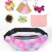 Unicorn Castle Glitter Sports Bag - 12cm x 32cm Women's Hip Pocket Belt Bag for Cycling & Camping - Stylish Blue & Purple Design - Buy Online on GoSupps.com