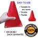 WOWGEEK 7 Inch Plastic Training Traffic Cones - Set of 10 Red Safety Cones for Soccer, Football, and Sport Training - Buy Online on GoSupps.com