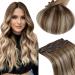 Runature Remy Extensions Clip in Real Hair 45cm Balayage Brown Blond Invisible Clip In Hair Consumer Real Hair 3Pcs 50g Clip Extensions Real Hair Balayage Brown Ombre Blond #3/8/22 45cm-3Pcs #3/8/22