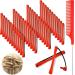 48 Pieces Hair Perm Rods Short Cold Wave Rods Plastic Perming Rods Hair Curling Rollers Curlers with Steel Pintail Comb Rat Tail Comb for Hairdressing Styling Supplies (0.2 Inch, Red) 0.2 Inch (Pack of 48) Red