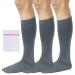 360 RELIEF - Flight Compression Socks Supports | Blood Circulation Travel Work L-XL 3Pairs-Grey