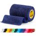 SPORTTAPE Self-Adhesive Football Sock Tape | 7.5cm x 4.5m - Navy Blue | Cohesive Bandage - Pet & Vet Wrap for Dogs Horses | Compression Bandage Shin Pad Tape Football Ankle Tape - Single Roll Navy Blue 7.5x450 cm (Pack of 1)