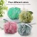 DadyMart Bath Shower Loofah Sponge Set of 4 - Exfoliating Mesh Pouf Body Scrubber for Men & Women - White, Grey, Pink, Army Green - Buy Online on GoSupps.com