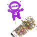 Cakeshop Cake Decoration Pack | Astronaut Spaceman Premium Double Sided Glitter Card Cake Topper Sign & 25g Party Pack of Cake Sugar Sprinkles | Custom Name & Age Cake Decoration (Purple) Non-Prime Glitter Card: Purple