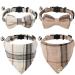 4 Pieces Bow Tie Cat Collar Bandana, Breakaway Pet Collar Bandana with Classic Plaid Adjustable Cat Collar with Scarf and Bowtie, Girl Boy Pet Kitten Collar Bandana with Bell for Cat Puppy Small Dog
