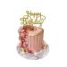 Happy Birthday Cake Toppers Glitter Card Bling Sparkle Decoration Party 6 Inches x 4.74 Inches (Gold)