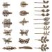 22 Pieces Vintage Hair Clips Barrettes Bronze Leaf Bobby Pin Flower Butterfly Heart Hair Clip for Girls and Women  Mix Styles