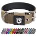 Tspro Tactical dog collar 3.8 cm wide military quality strong dog collar thick dog collar robust metal buckle dog collar (khaki-l) size L- (adjustable 52-60cm) khaki