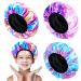 3 Pcs Kids Terry Lined Shower Cap with Dry Hair Function  Triple Layer Shower Cap Cute Funny Waterproof Reusable Shower Hat Elastic Band Silk Bonnet for Kids Toddler Boy Girl (Dreamy)