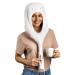 ProfiCare PC-HTH 3003 3in1 ion drying hood hair dryer and curling brush in one incl. practical storage bag white