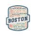 Die Cut Sticker Boston, Massachusetts, Rustic Typography, Contour Vinyl Sticker 1 to 3 inches (Waterproof Decal for Cars, Water Bottles, Laptops, Coolers), Small Small Sticker